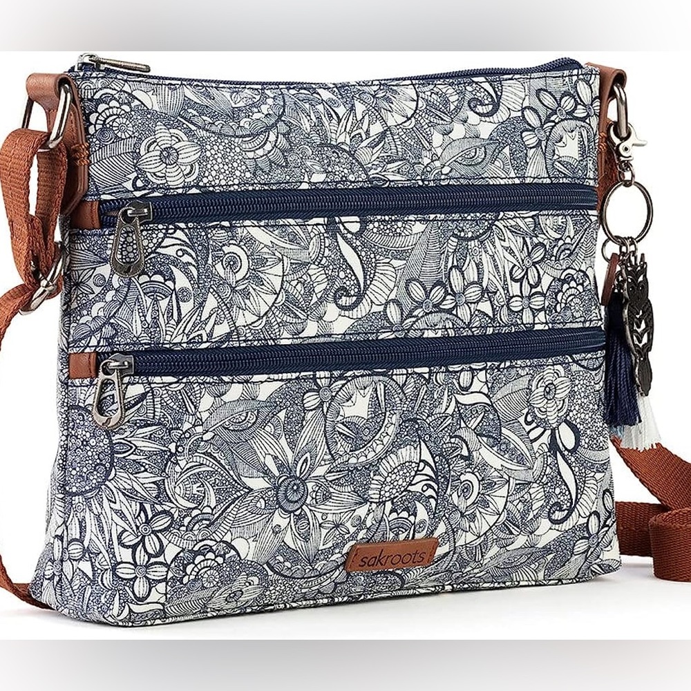 Sakroots Foldover Crossbody Bag in Cotton Canvas, Multifunctional Purse